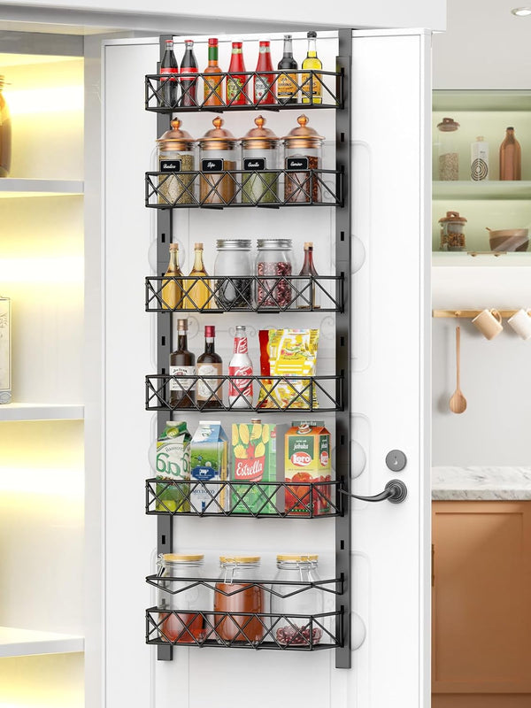CARLA HOME 6 Tier Adjustable Baskets Over Door Pantry Organiser for Home Kitchen-1992735300773875712