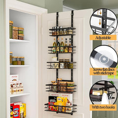 CARLA HOME 4 Tier Adjustable Baskets Over Door Pantry Organiser for Home Kitchen-1992735292326547457