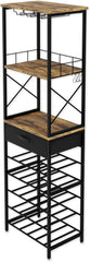 CARLA HOME Freestanding Wine Rack for 20 Bottles with Wood Countertop and Sturdy Metal Frame-1992735288069328899