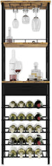 CARLA HOME Freestanding Wine Rack for 20 Bottles with Wood Countertop and Sturdy Metal Frame-1992735288069328900