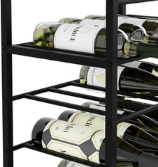 CARLA HOME Freestanding Wine Rack for 20 Bottles with Wood Countertop and Sturdy Metal Frame-1992735288069328904