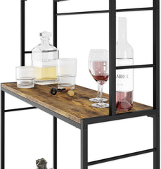 CARLA HOME Large Wine Rack for 20 Bottles with Wood Countertop and Sturdy Metal Frame-1992735289159847942