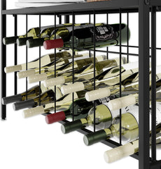 CARLA HOME Large Wine Rack for 20 Bottles with Wood Countertop and Sturdy Metal Frame-1992735289159847943