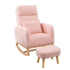 Levede Rocking Chair Ottoman Footrest With Side Pocket-1975420339416600584