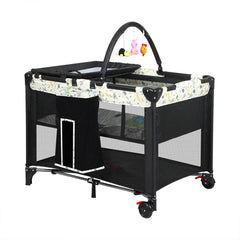 BoPeep Baby Cot Bed Crib Portable Bassinet Black-1973193914328420352